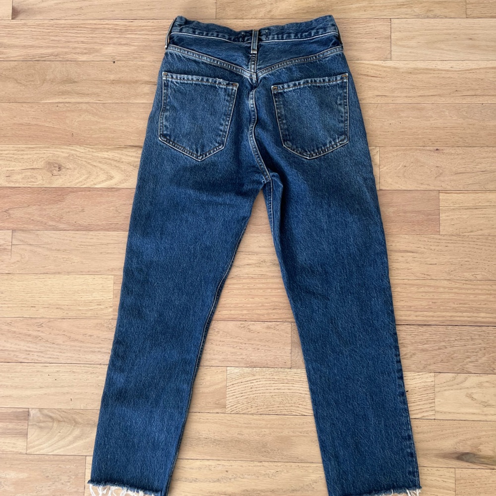 Agolde Riley Crop Blue Jeans - Picture 3 of 4